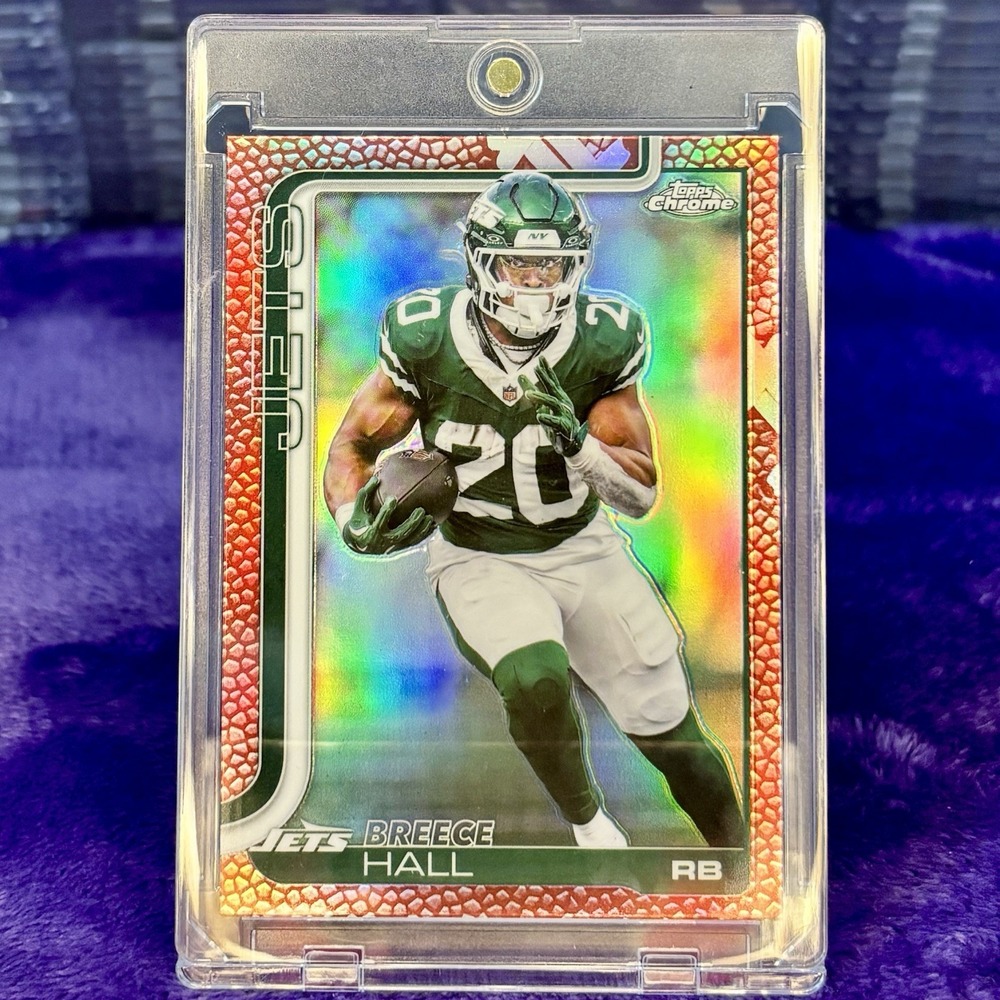 2025 Topps Chrome Breece Hall #238 Football Leather Refractor New York Jets